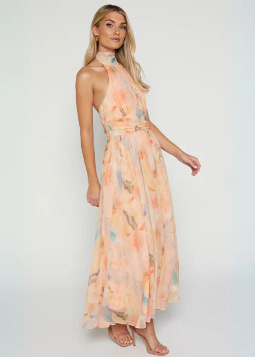 Eva | Robe Élégante à Imprimé Aquarelle