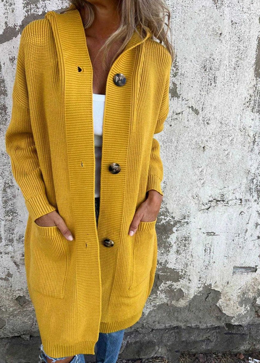 Perla | Cardigan long en tricot avec capuche