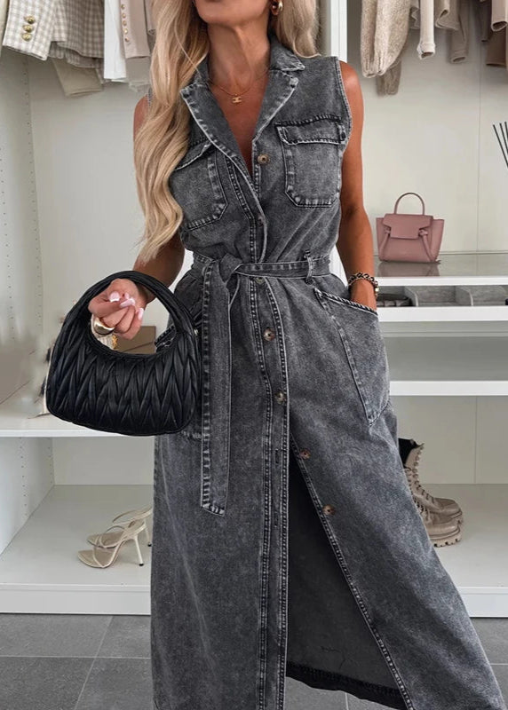 Nina | Robe maxi en denim