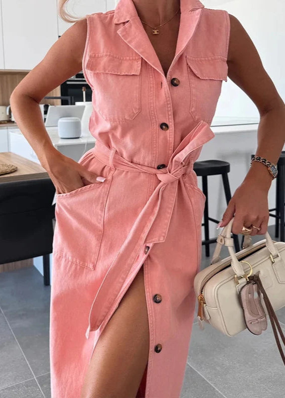Nina | Robe maxi en denim