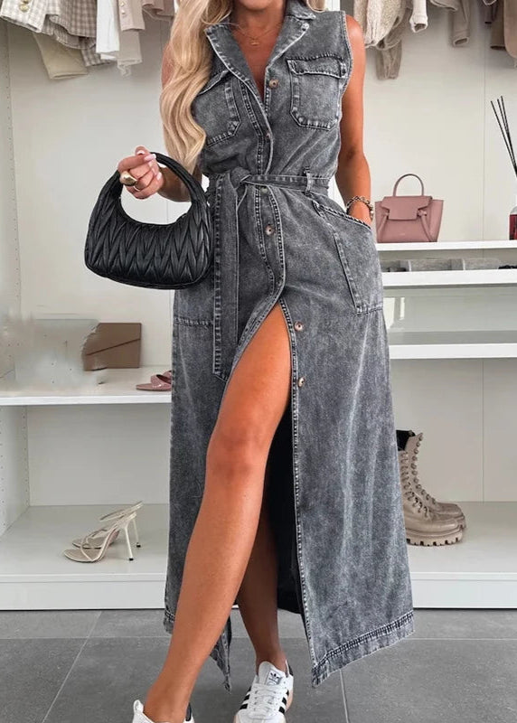Nina | Robe maxi en denim