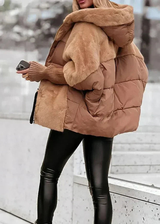 Sylvie | Manteau d'hiver avec capuche en fausse fourrure
