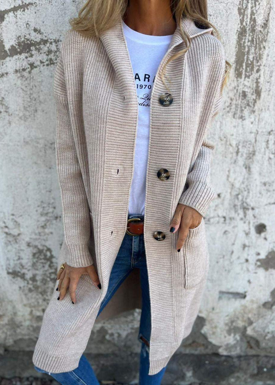 Perla | Cardigan long en tricot avec capuche