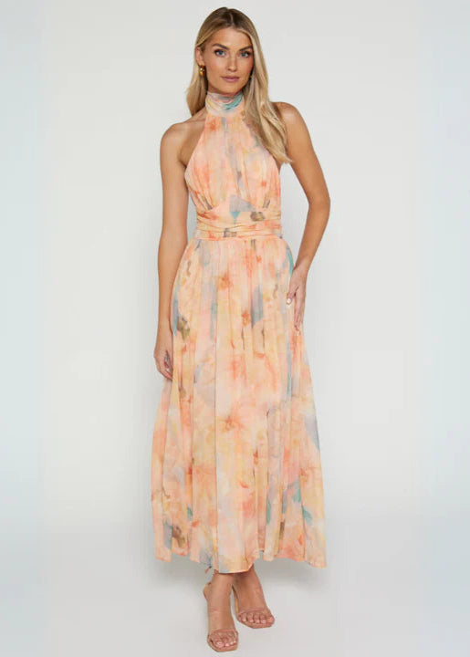 Eva | Robe Élégante à Imprimé Aquarelle