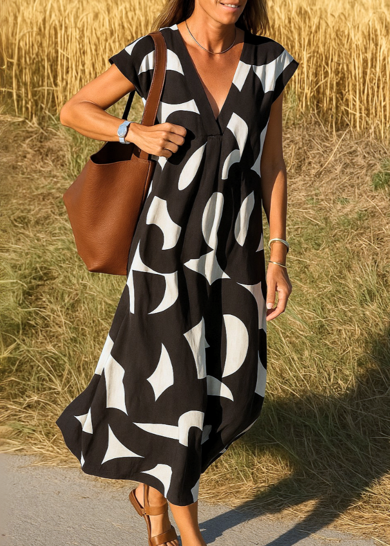 Valérie | Robe fluide à col V