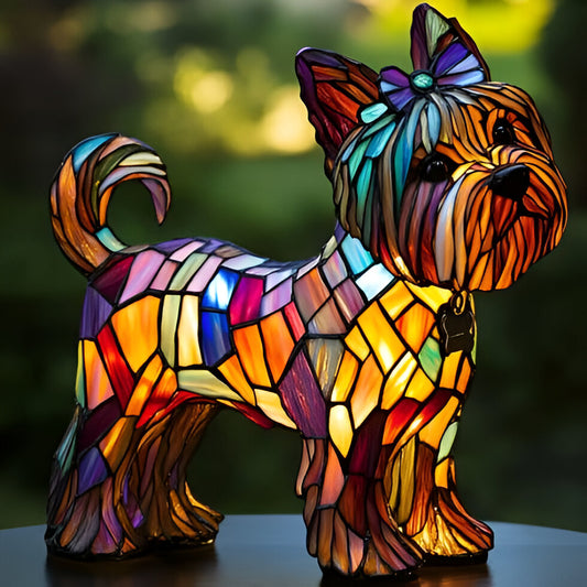 Lampe Yorkshire Terrier avec nœud