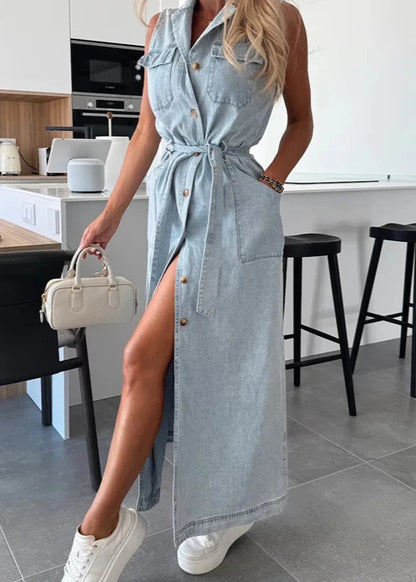 Nina | Robe maxi en denim