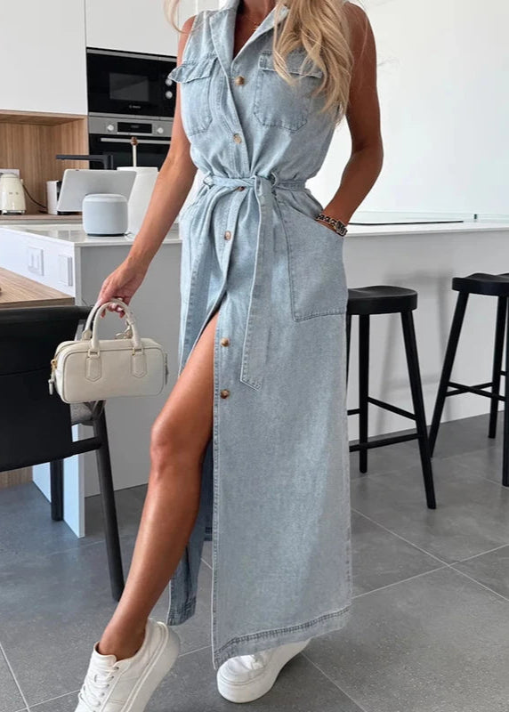 Nina | Robe maxi en denim