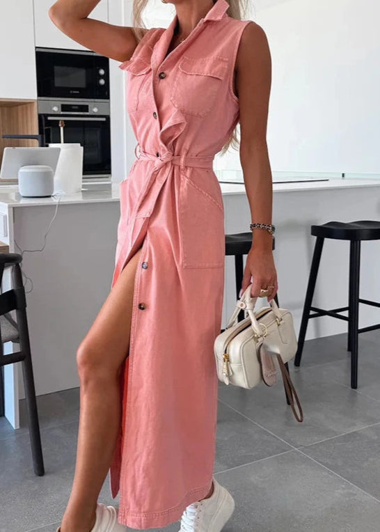 Nina | Robe maxi en denim