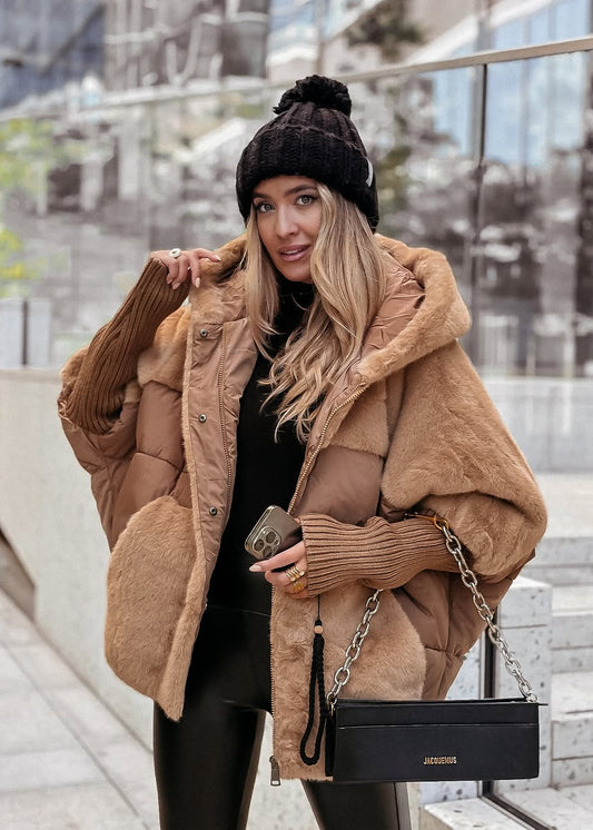Sylvie | Manteau d'hiver avec capuche en fausse fourrure