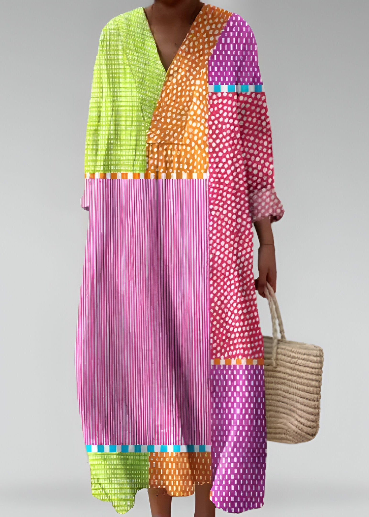 Lilou | Élégante Robe à Motifs Géométriques Chic