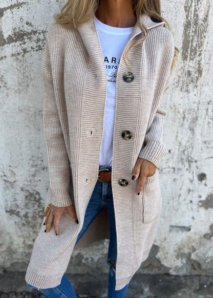 Perla | Cardigan long en tricot avec capuche